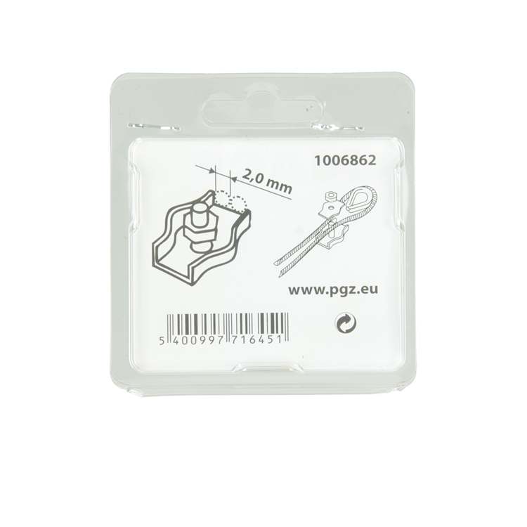 Mack 1006862 - 2 staaldraadklemmen simplex verzinkt 2mm bl | 5 stuks