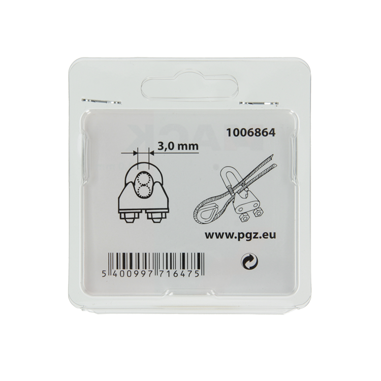 Mack 1006864 - 4 staaldraadklemmen crosby verzinkt 3mm bl | 5 stuks