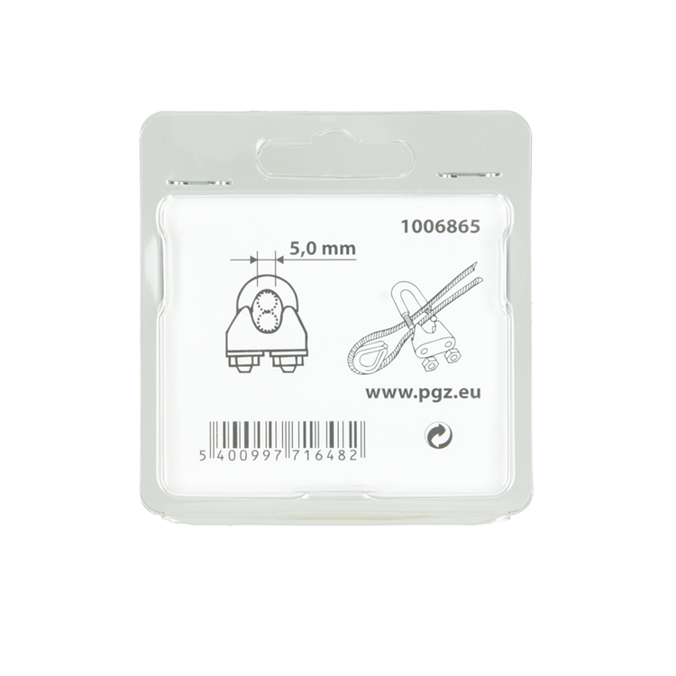 Mack 1006865 - 4 staaldraadklemmen crosby verzinkt 5mm bl | 5 stuks