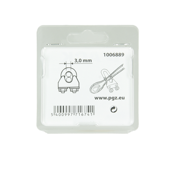 Mack 1006889 - 4 staaldraadklemmen crosby inox 3mm bl | 5 stuks