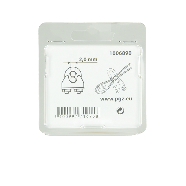 Mack 1006890 - 4 staaldraadklemmen crosby inox 1-2mm bl | 5 stuks