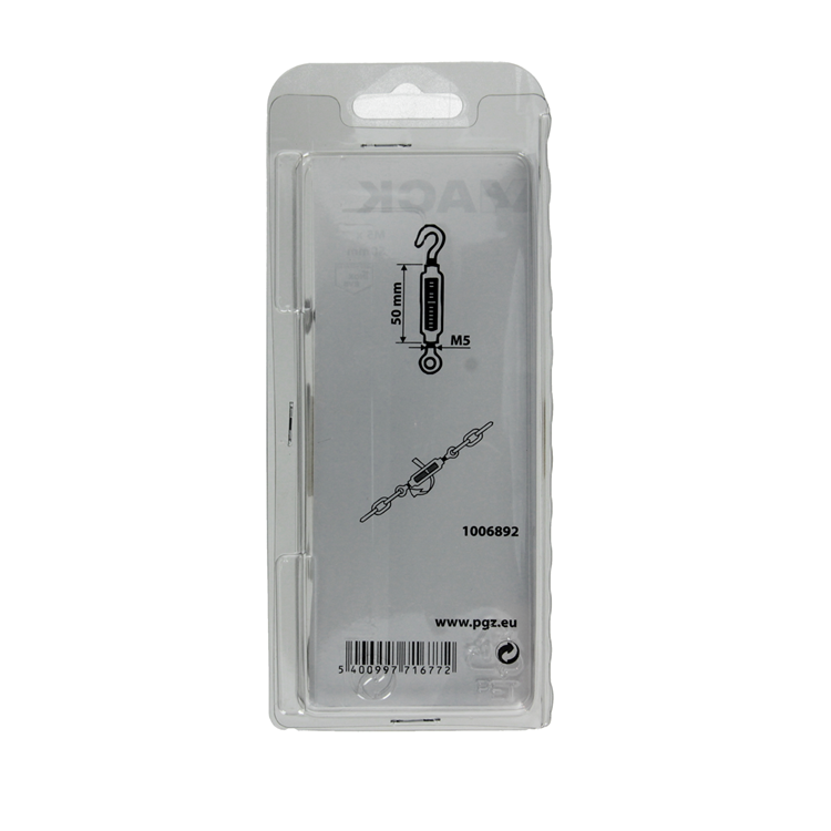 Mack 1006892 - 2 spanners: oog+haak inox5mmx50 bl | 5 stuks