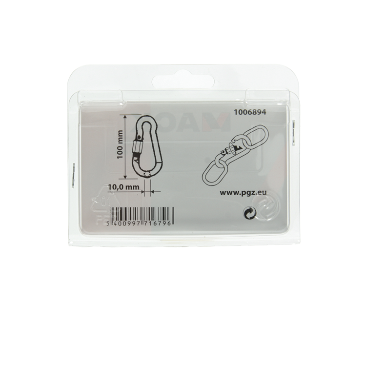 Mack 1006894 - 1 karabijnhaak+borgsl. verzinkt 10mm bl | 5 stuks