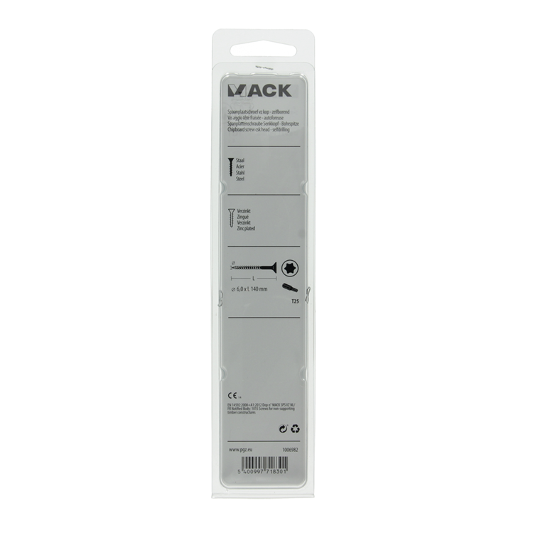 Mack 1006982 - spaanplschrf. vzkop-zelfb geelverzinkt 4st 6 x 140mm | 10 stuks