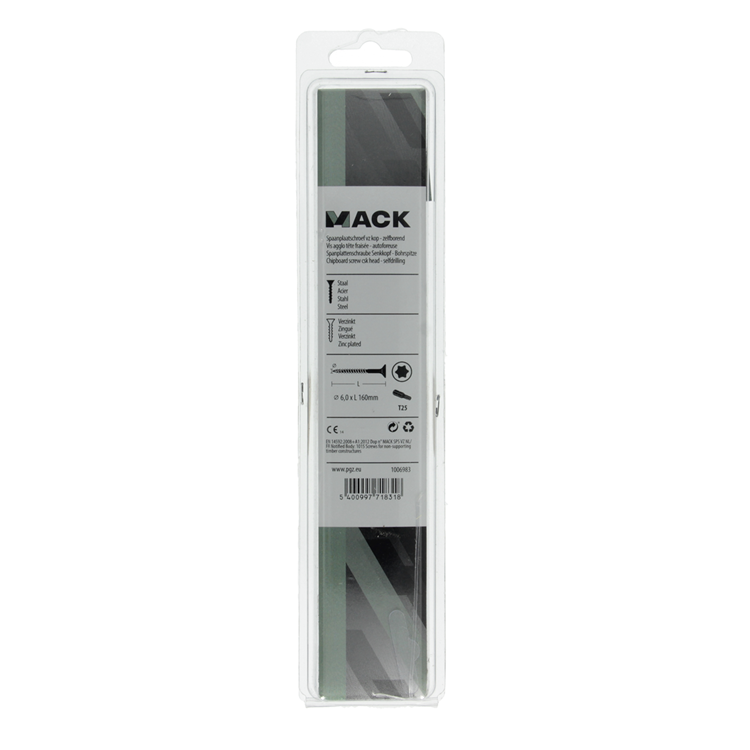Mack 1006983 - spaanplschrf. vzkop-zelfb geelverzinkt 4st 6 x 160mm | 10 stuks