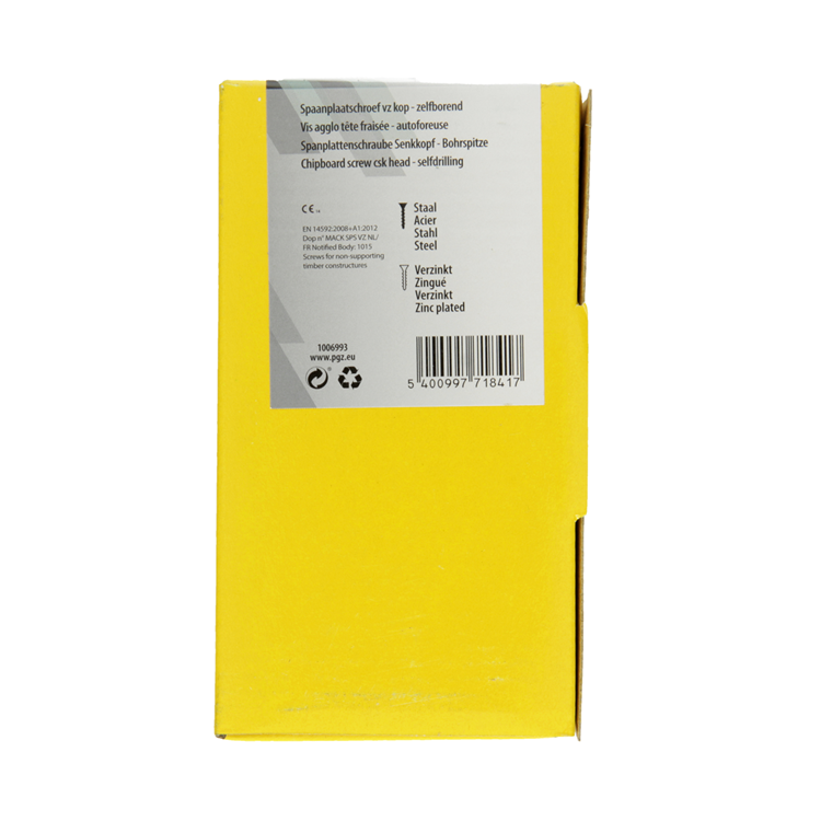Mack 1006993 - spaanplschrf. vzkop-zelfb geelverzinkt 50st 6 x 140mm | 5 stuks
