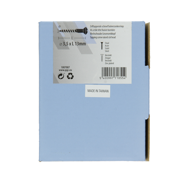 Mack 1007007 - zelftap. schroef bvz kop 200 200 st 3,5x13mm | 5 stuks
