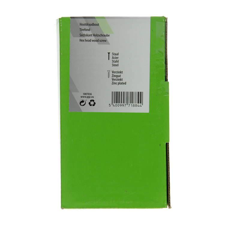 Mack 1007036 - houtdraadbout staal verzinkt 100 st 8 x 30 mm | 5 stuks