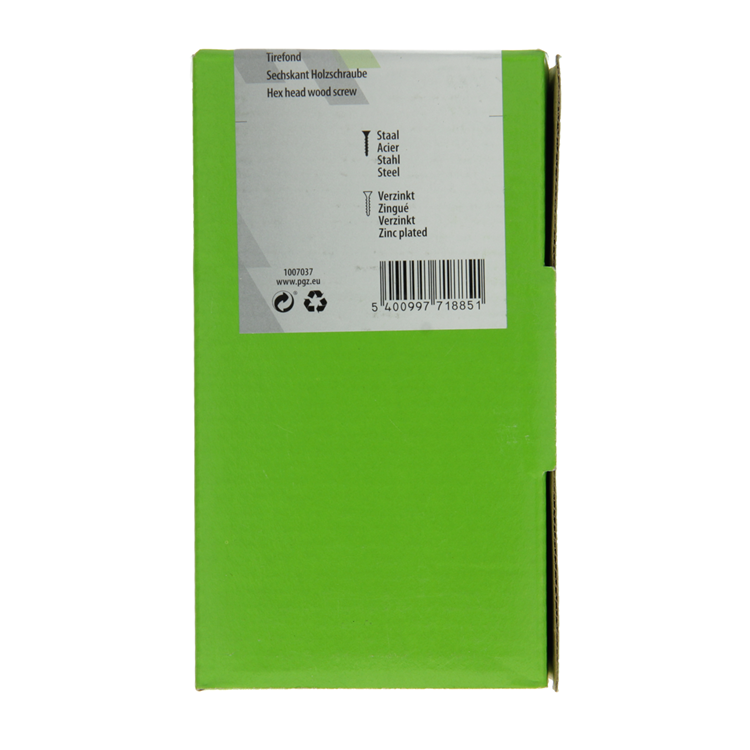 Mack 1007037 - houtdraadbout staal verzinkt 100 st 8 x 40 mm | 5 stuks