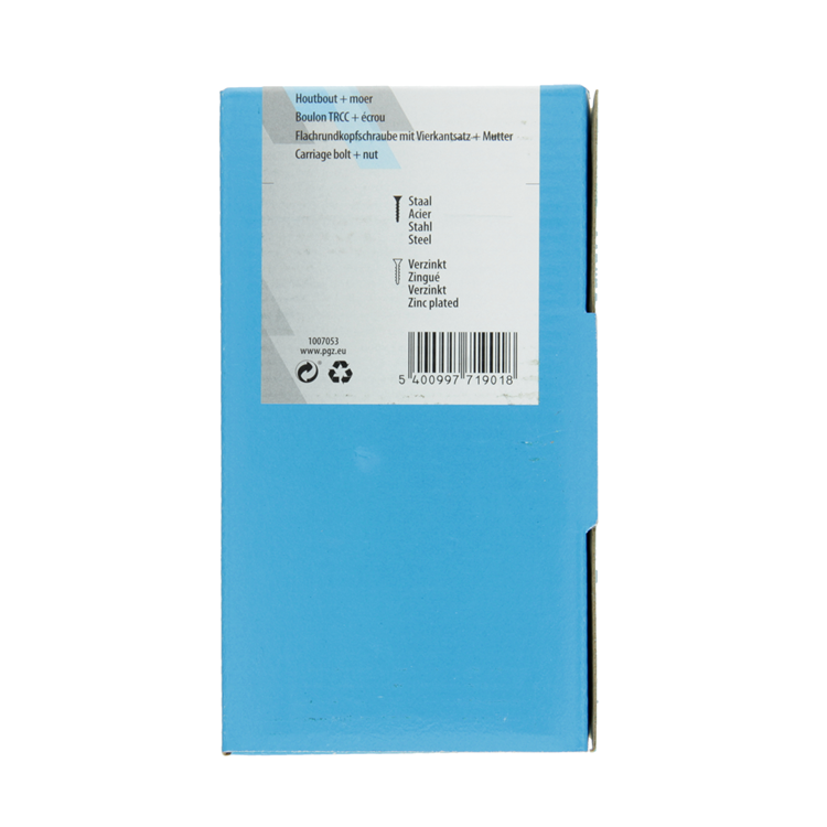 Mack 1007053 - houtbout + moer verzinkt 100 st 6 x 60 mm | 4 stuks
