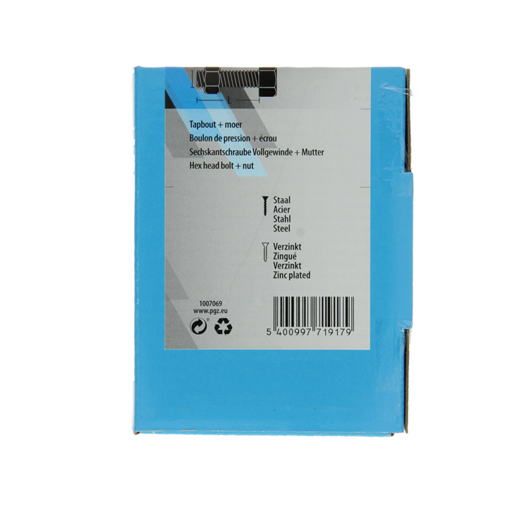 Mack 1007069 - tapbout + moer verzinkt 100 st 5 x 20 mm | 5 stuks