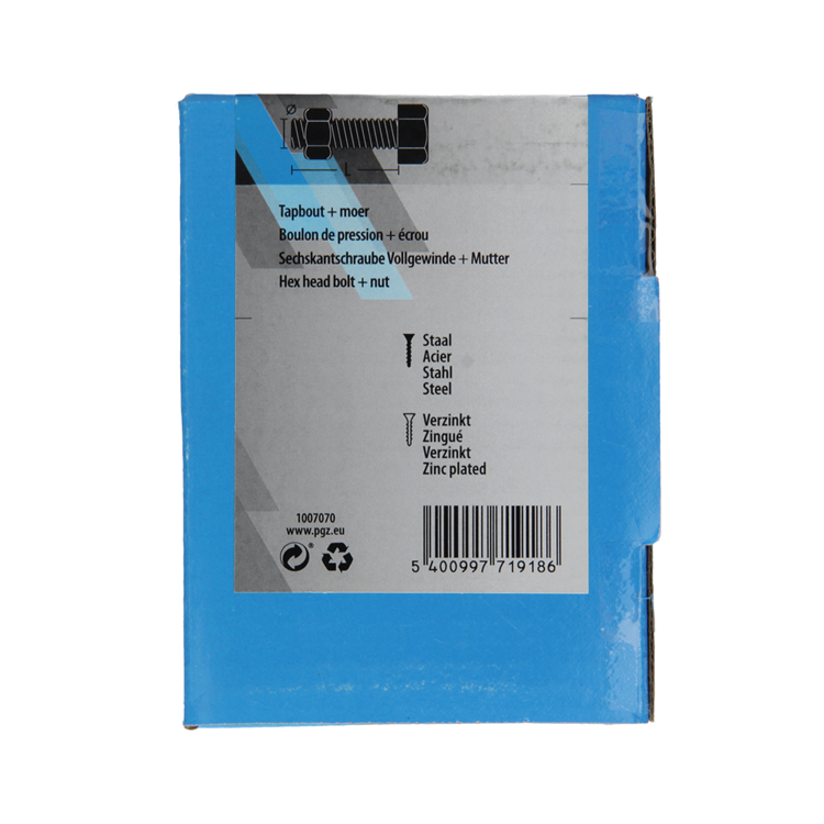 Mack 1007070 - tapbout + moer verzinkt 100 st 5 x 30 mm | 5 stuks