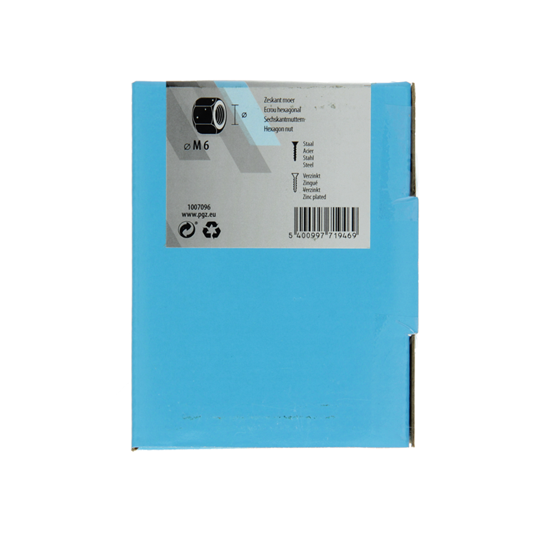 Mack 1007096 - zeskantmoeren 200 st m6 | 5 stuks