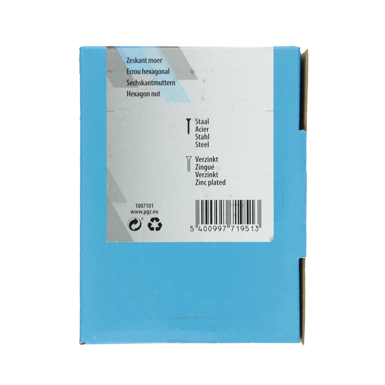 Mack 1007101 - zeskantmoeren 25 st m16 | 5 stuks