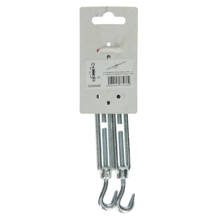 Mack 1008446 - 2 spanners oog + haak m6 x 110mm verzinkt | 10 stuks