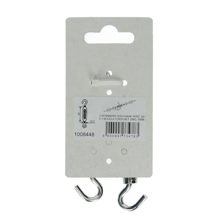 Mack 1008448 - 2 spanners oog + haak m5 x 50mm verzinkt | 10 stuks