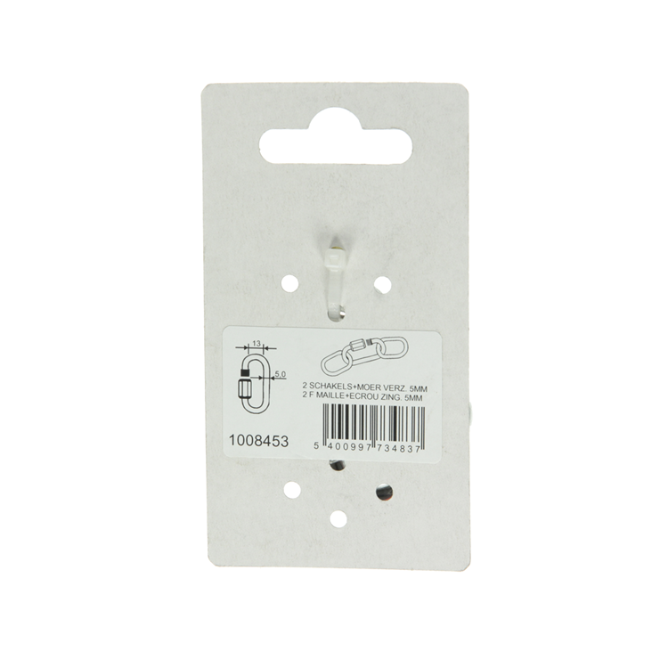 Mack 1008453 - 2 loze schakels + moer 5mm verzinkt | 10 stuks