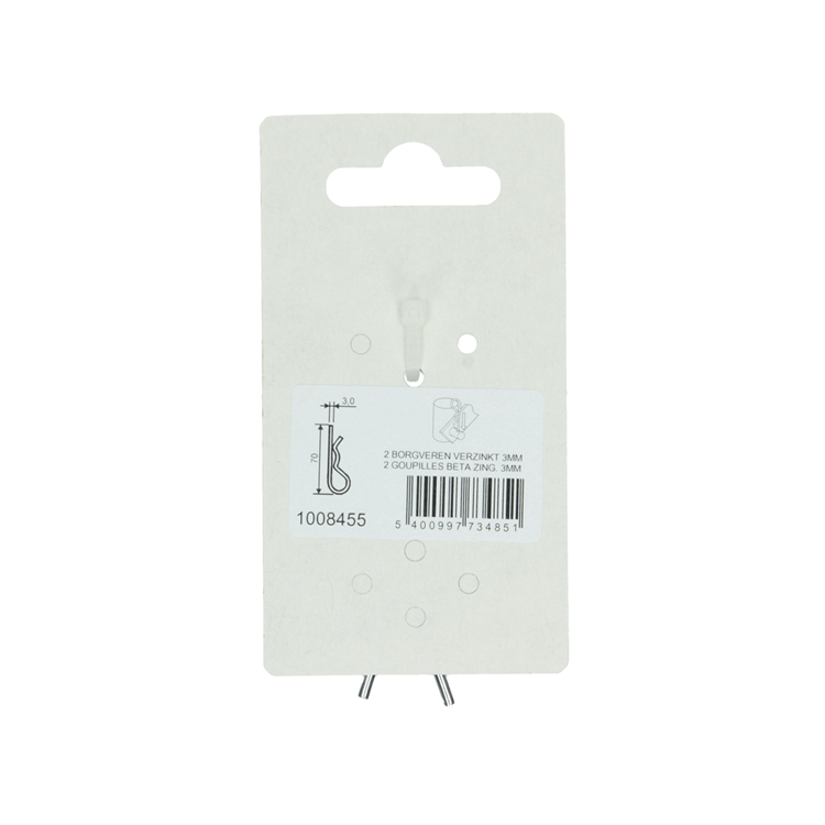 Mack 1008455 - 2 enkele borgveren 3mm verzinkt | 10 stuks