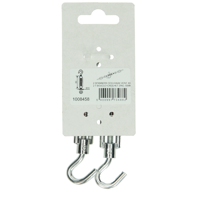 Mack 1008458 - 2 spanners oog + haak m6 x 60mm verzinkt | 10 stuks