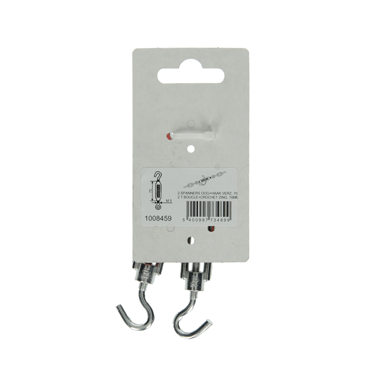 Mack 1008459 - 2 spanners oog + haak m5 x 70mm verzinkt | 10 stuks