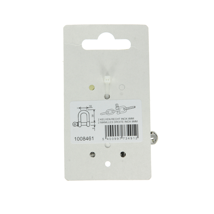 Mack 1008461 - 2 kelven recht 8mm inox | 10 stuks