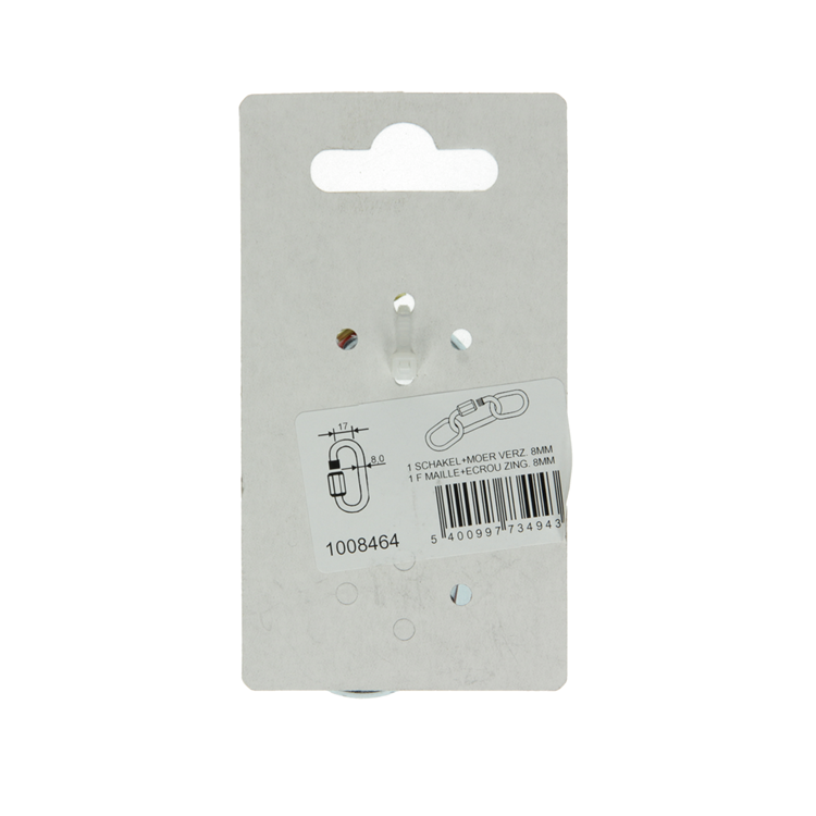 Mack 1008464 - 1 loze schakel + moer 8mm verzinkt | 10 stuks