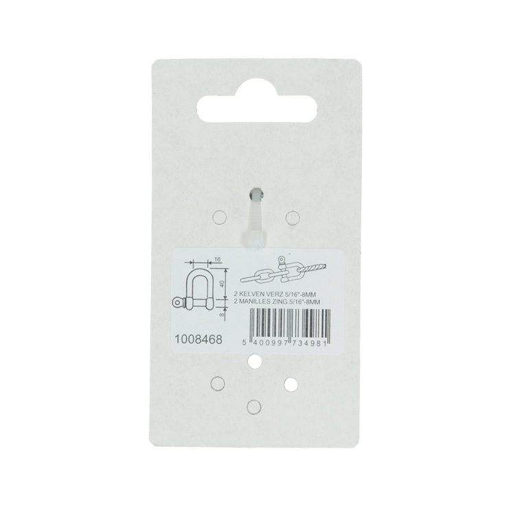 Mack 1008468 - 2 kelven recht 8mm verzinkt | 10 stuks
