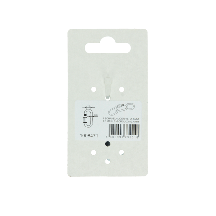 Mack 1008471 - 1 loze schakel + moer 6mm verzinkt | 10 stuks