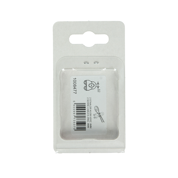 Mack 1008477 - 2 staaldraadklemmen 8mm verzinkt | 10 stuks