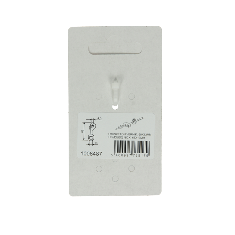 Mack 1008487 - 1 musketonhaak 13 x 68mm vernikkeld | 10 stuks