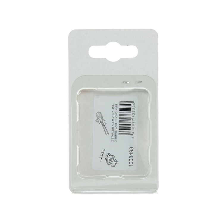 Mack 1008493 - 2 staaldraadklemmen 4mm simplex verzinkt | 10 stuks