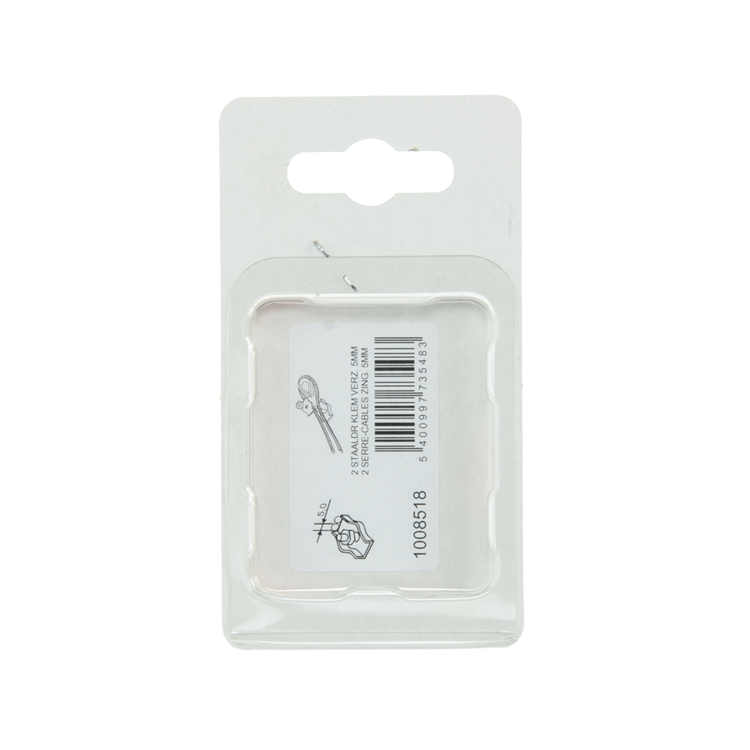 Mack 1008518 - 2 staaldraadklemmen 5mm simplex verzinkt | 10 stuks