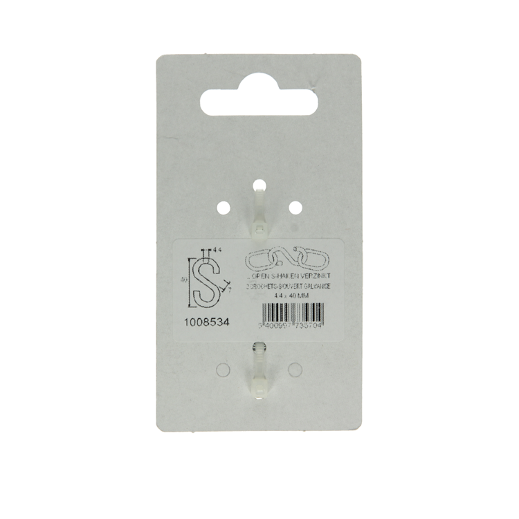 Mack 1008534 - 2 open s-haken 4,4 x 40mm verzinkt | 10 stuks