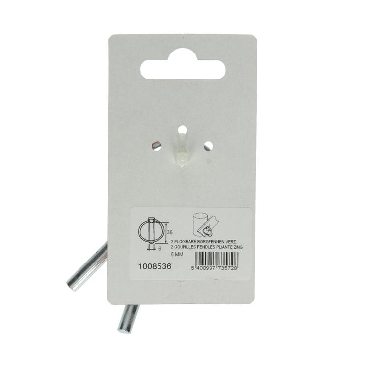 Mack 1008536 - 2 plooibare borgpennen 6mm verzinkt | 10 stuks