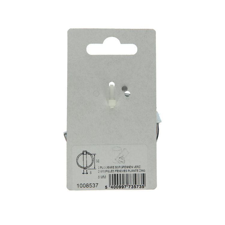 Mack 1008537 - 2 plooibare borgpennen 8mm verzinkt | 10 stuks