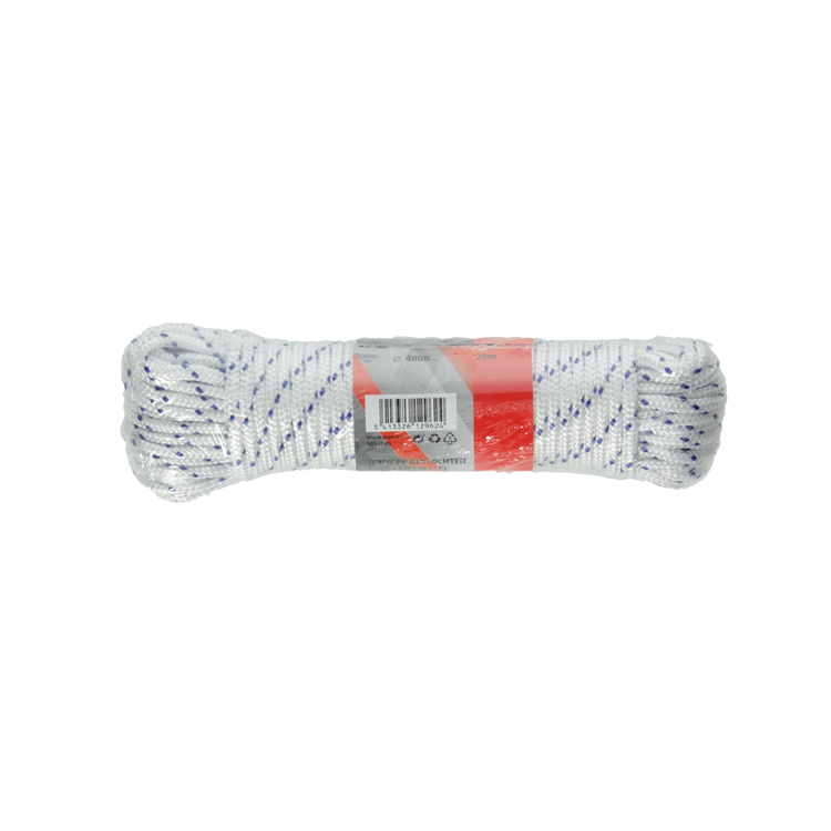 Mack 1014995 - pp gevlochten wit blauw streng4mm 20m | 5 stuks