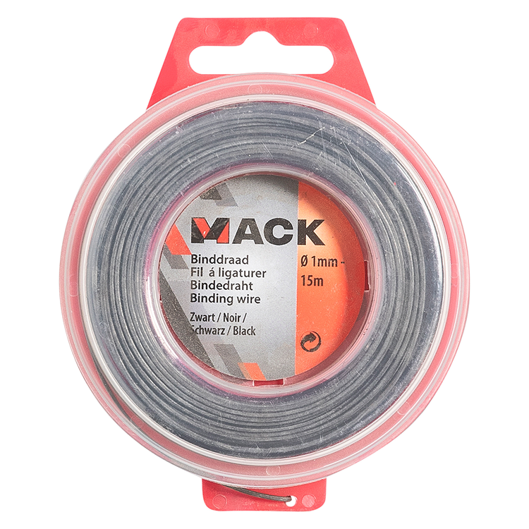 Mack 1015189 - binddraad zwart getemp. hobby ø1mm - 15m | 6 stuks
