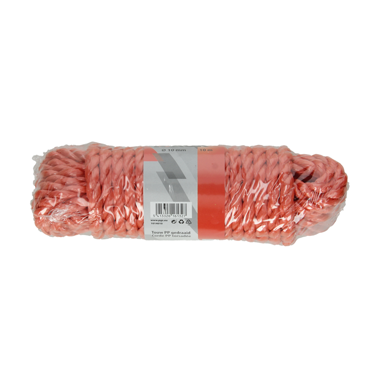 Mack 1014010 - pp gedraaid oranje streng 10mm 10m | 5 stuks
