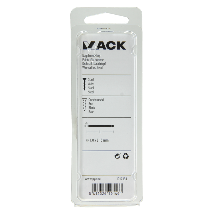 Mack 1017134 - nagel ronde kop 90 gr 1,0 x 15 mm | 5 stuks
