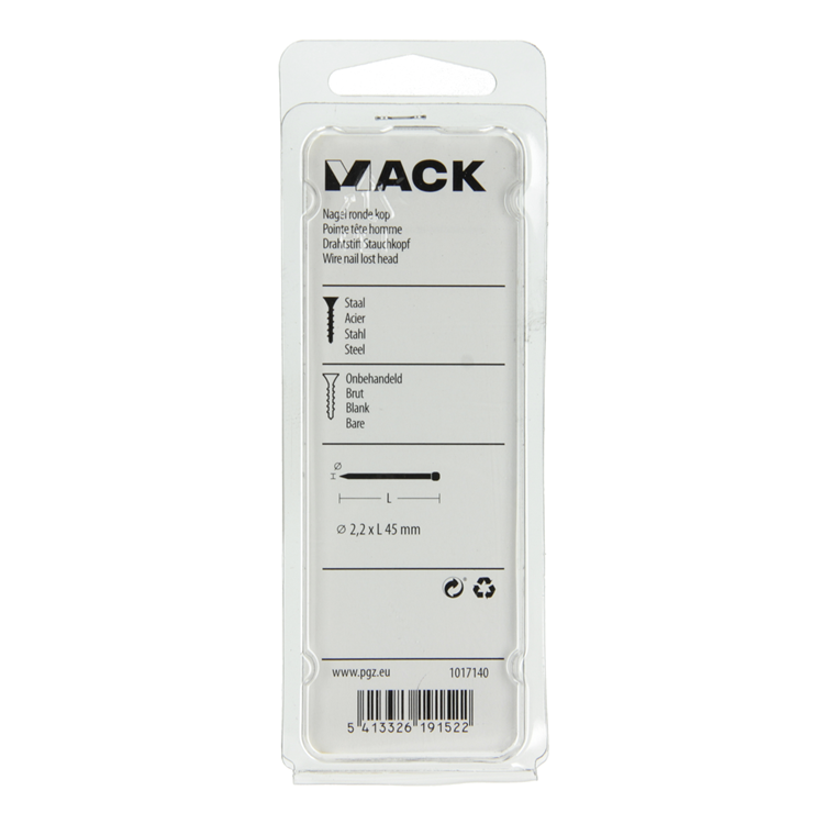 Mack 1017140 - nagel ronde kop 120 gr 2,2 x 45 mm | 5 stuks