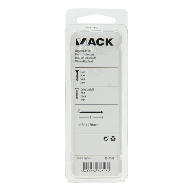 Mack 1017141 - nagel ronde kop 130 gr 2,4 x 50 mm | 5 stuks