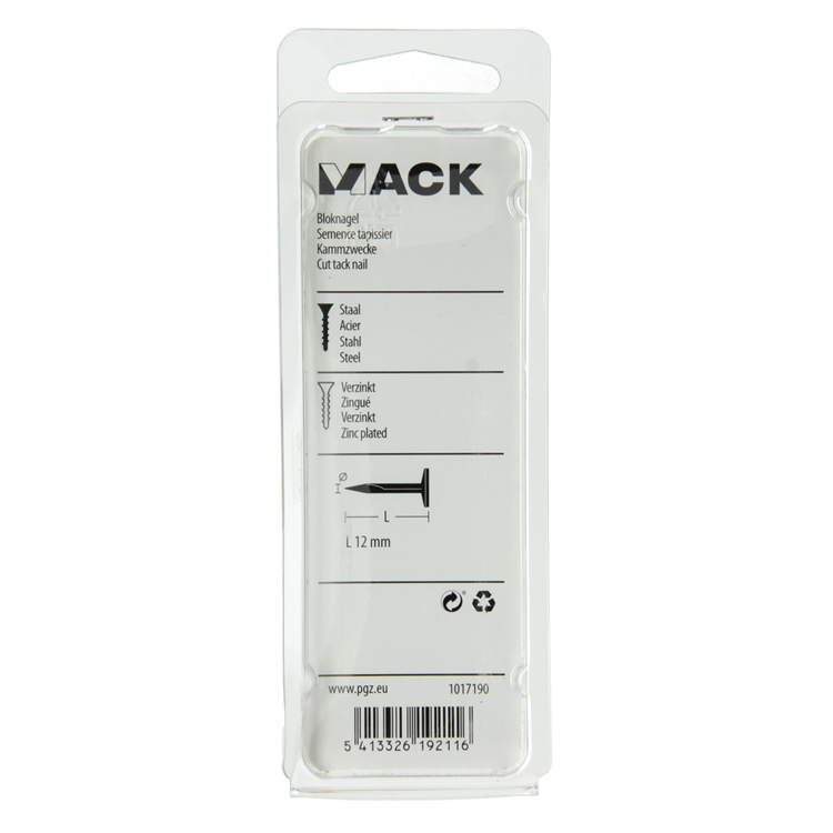 Mack 1017190 - bloknagel staal verzinkt 50 gr12 mm | 10 stuks