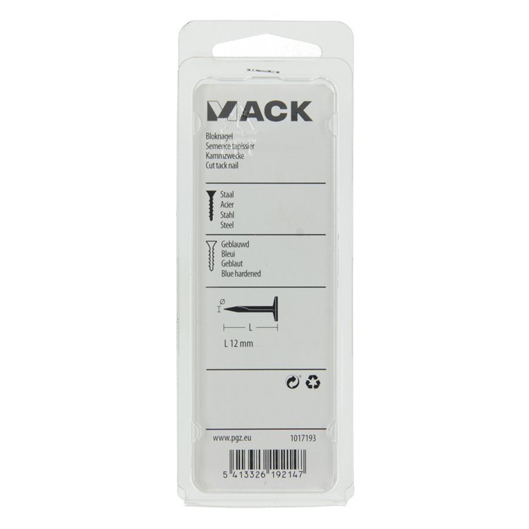 Mack 1017193 - bloknagel staal geblauwd 50 gr12 mm | 10 stuks