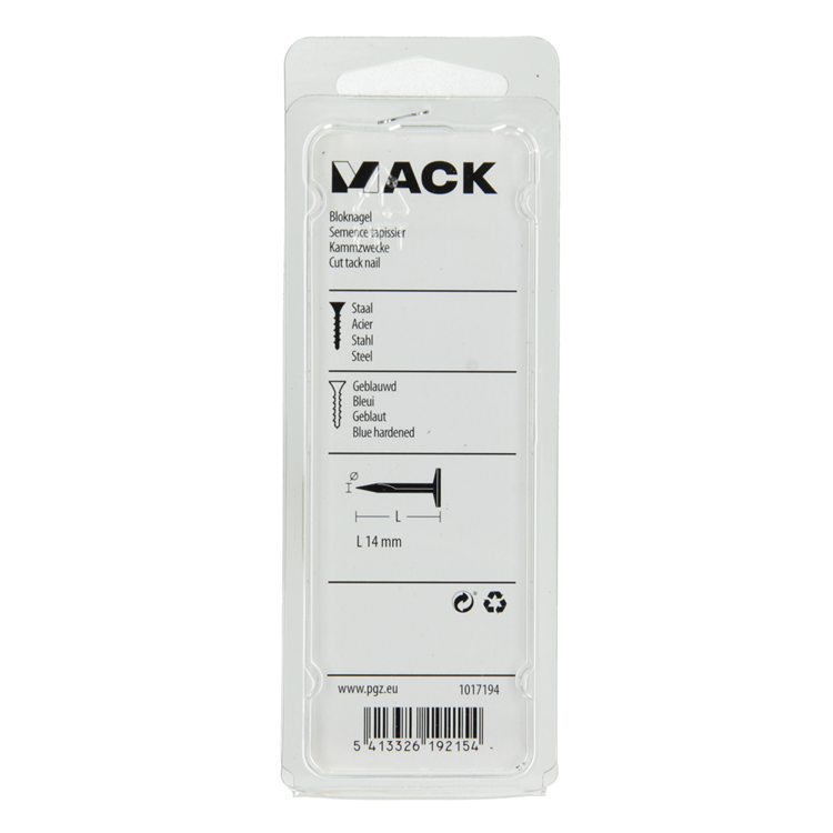 Mack 1017194 - bloknagel staal geblauwd 50 gr14 mm | 10 stuks