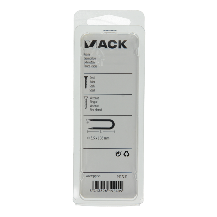 Mack 1017211 - kram staal verzinkt 100 gr 3,5 x 35 mm | 5 stuks