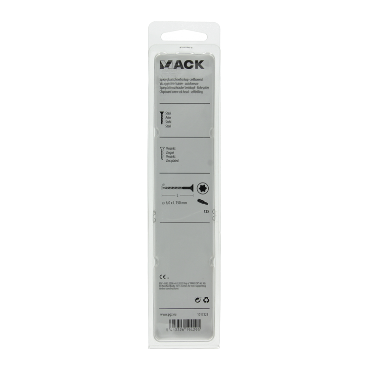 Mack 1017323 - spaanplschr.vzkop-zelfb. geelverz. 4 st 6,0 x 150 mm | 5 stuks