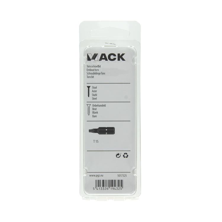 Mack 1017325 - torx schroefbit staal onbehandeld 2 st t 15 | 10 stuks