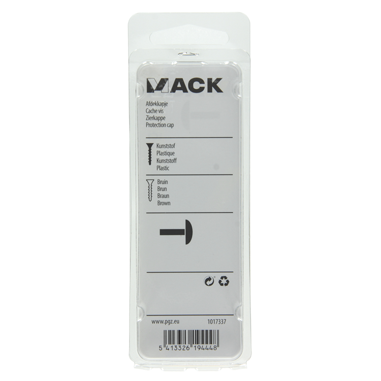 Mack 1017337 - afdekkapje kunststof bruin 40 st | 10 stuks
