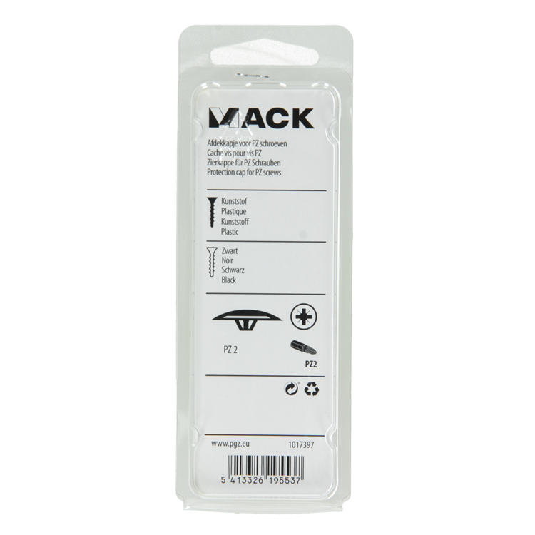 Mack 1017397 - afdekkapje vr pz schr.kunst. zwart 40 st pz 2 | 10 stuks