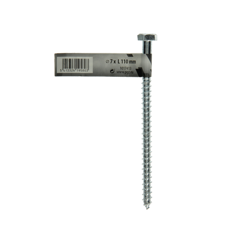 Mack 1017413 - houtdraadbout staal verzinkt 1 st 7 x 110 mm | 10 stuks